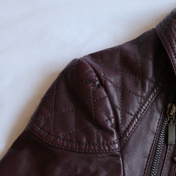 Burgundy Moto Jacket - Picture 4 of 6